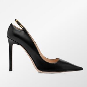 Tom Ford Angelina Leather Pumps Black Gold Women’s Size EU 37.5/US 7.5